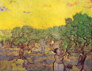 Olive Grove With Picking Figures — Vincent Willem Van Gogh