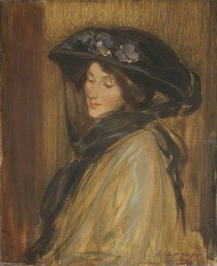 Portrait Of A Lady With A Motoring Veil — Robert Hope