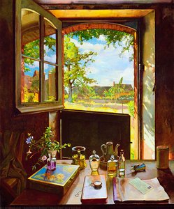 Open Door On A Garden — Konstantin Andreevic Somov