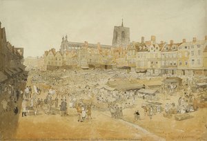 The Market Place, Norwich, Taken From Mr Cooper’s — John Joseph Cotman