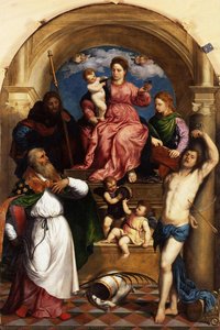 Enthroned Madonna With Child And Saints — Paris Bordone