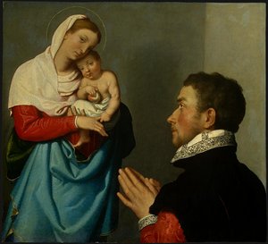 A Gentleman In Adoration Before The Madonna, C(5 — Moroni, Giovanni Battista