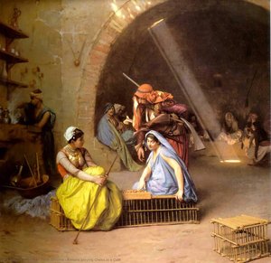 Almehs Playing Chess In A Café — Jean-léon Gérôme