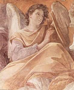 The Queen Of Heaven And Angels Pla (frescoes In The Palazzo Quirinale, Cappella Dell'annunciata, Vault Fresco Scene) — Reni Guido (le Guide)