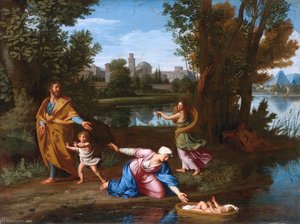 Moses Cast Into The Nile — Nicolas Colombel