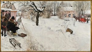 Title In Swedish: Friluftsmålaren. Vintermotiv Från Åsögatan 145, Stockholm — कार्ल लार्ससन