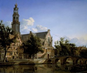 A View Of The Keizersgracht And The Westerkerk In Amsterdam — Jan Van Der Heyden