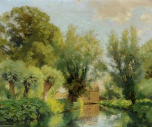 The Mill Stream, Cotswolds — Joseph Barnard Davis