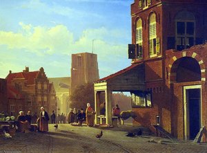 Fish Market In Woudrichem — Jan Hendrik Weissenbruch
