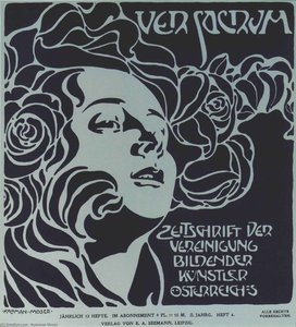 Girl's Head. Cover Design Ver Sacrum, 204, 1899. — Koloman Moser