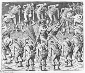 Tupinamba Indians Observed By Hans Staden During His Voyage To Brazil — Theodore De Bry