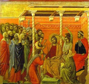 Maestá (reverso, Panel Central), La Corona De Espinas — Duccio Di Buoninsegna