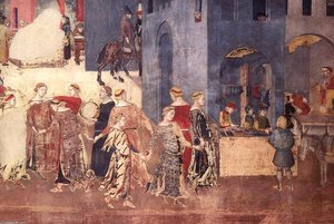 Efekty Dobrej Vlády Na Život V Meste (detail) — Ambrogio Lorenzetti