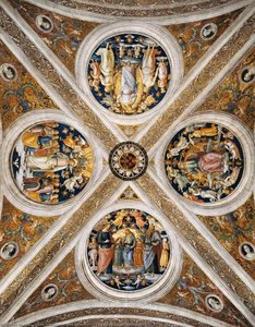 Ceiling With Four Medallions — Pietro Perugino (pietro Vannucci)