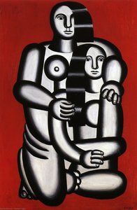 Dos Figuras, Nudistas Sobre Un Fondo Rojo — Fernand Léger