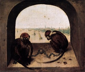 Two Chained Monkeys — Pieter Bruegel The Elder
