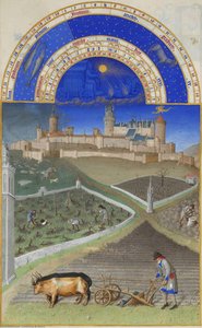 March: Peasants At Work On A Feudal Estate — Limbourg Brothers