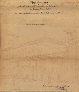 Drawing: Construction Of A Painting Studio, Liebermann Haus — Johann Otto Friedrich Julius Grisebach