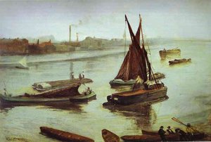 Grå Och Silver, Gamla Battersea Beach — James Abbott Mcneill Whistler