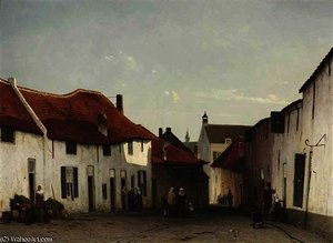 Daily Activities In A Village Street — Jan Weissenbruch