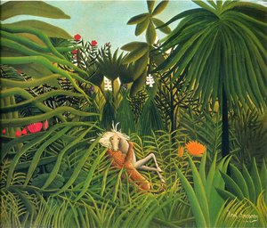 Jaguar Atacando A Un Caballo — Henri Julien Félix Rousseau (le Douanier)