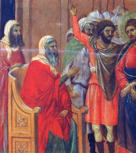 Christ In Front Of Anna (fragment) — Duccio Di Buoninsegna