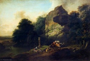 Rocky Landscape With Herdsmen — Christian Wilhelm Ernst Dietrich Dietrich