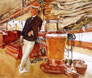 Auf Dem Deck Der Yacht Constellation — John Singer Sargent