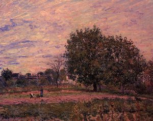 Walnut Trees, Sunset Early Days Of October — Alfrēd Sislē