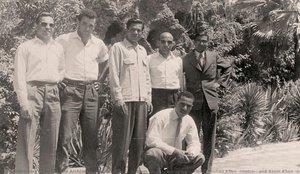 Hashim Khan ( Second From Right),roshan Khan (centre), And Azam Khan (extreme Left) Pictured With Group In Egypt During International Touring. Circa 1950s. — The Citizens Archive Of Pakistan (cap)