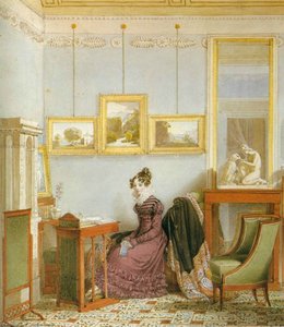 Woman At Her Writing Desk — Johann Nepomuk Ender