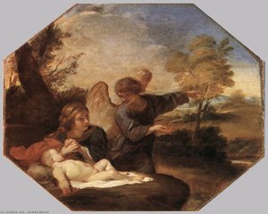 Hagar Und Ismail Im Ölstück — Andrea Sacchi