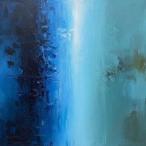 Fragments Of Midnight: A Monumental Study In Azure Light And Shadowed Depth — Christian Noiret