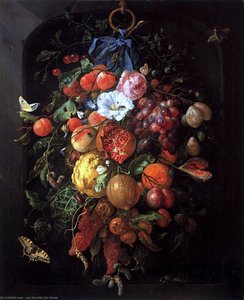 Festoon Of Fruit And Flowers — Jan Davidszoon De Heem Or Johannes De Heem Or Johannes Van Antwerpen Or Jan Davidsz De Hem