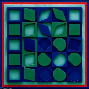 F-vert-bleu — Victor Vasarely