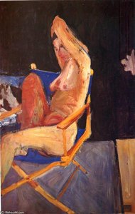 Seated Nude, Black Background — Richard Diebenkorn