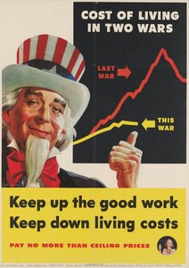 Keep Up The Good Work\nkeep Down Living Costs\npay No More Than Ceiling Prices — Leon Helguera, 1899-1970