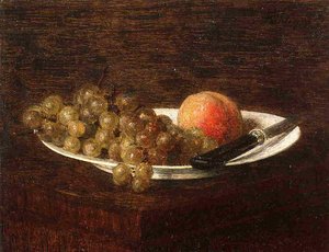 Still Life. Peach And Grapes — Henri Fantin-latour
