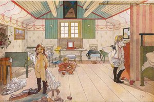 Mammas And The Small Girls — Carl Larsson