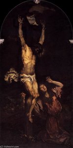 Mary Magdalene Ot The Foot Of The Cross — Giovanni Battista Langetti