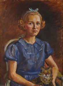 Girl With A Cat (lady Rozelle) — Marie Louise Roosevelt Pierrepont