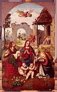 La Sainte Famille Avec Sainte Elisabeth, Saint Joachim Et Le Petit Saint Jean Baptiste — Marco D' Oggiono