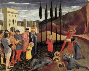 Halshuggningen Av Sankt Kosmas Och Sankt Damian — Fra Angelico