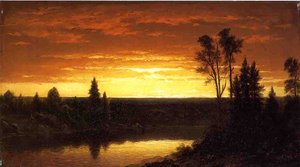 River Sunset - View Of The Catskills — John William Casilear
