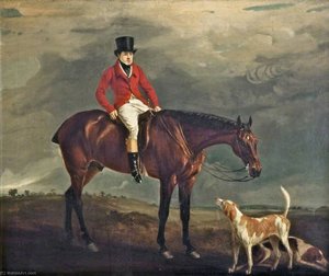 Gentleman In A Red Coat On A Bay Hunter — Sr John E Ferneley