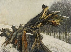 Dead Tree Trunk In The Snow — Geoffrey Scowcroft Fletcher