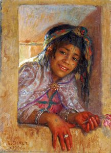 Filette À La Fenêtre — Alphonse Etienne Dinet (nasreddine Dinet)