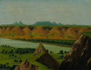 Große Biegung Am Oberen Missouri, 1900 Meilen Oberhalb Von St. Louis — George Catlin