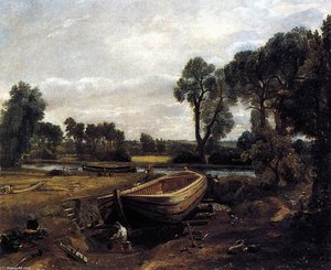 Schiffsbau In Der Nähe Von Flatford Mill — John Constable