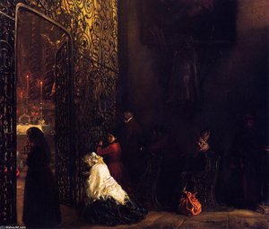 Early Mass In A Salzburg Church — Adolph Von Menzel